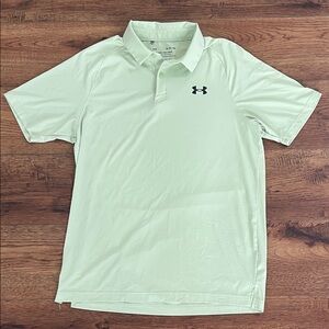 Under Armour Men's Light Yellow Golf Polo Shirt. Size: Small